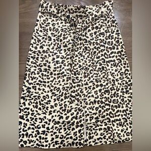 Tie Waist Leopard Print Skirt NWOT